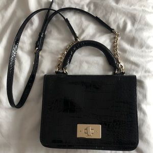 Patent Black Crossbody Bag